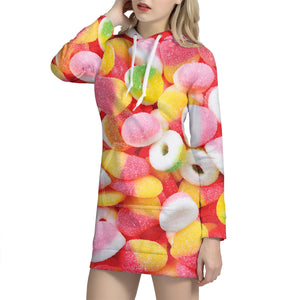 Sweet Gummy Print Hoodie Dress