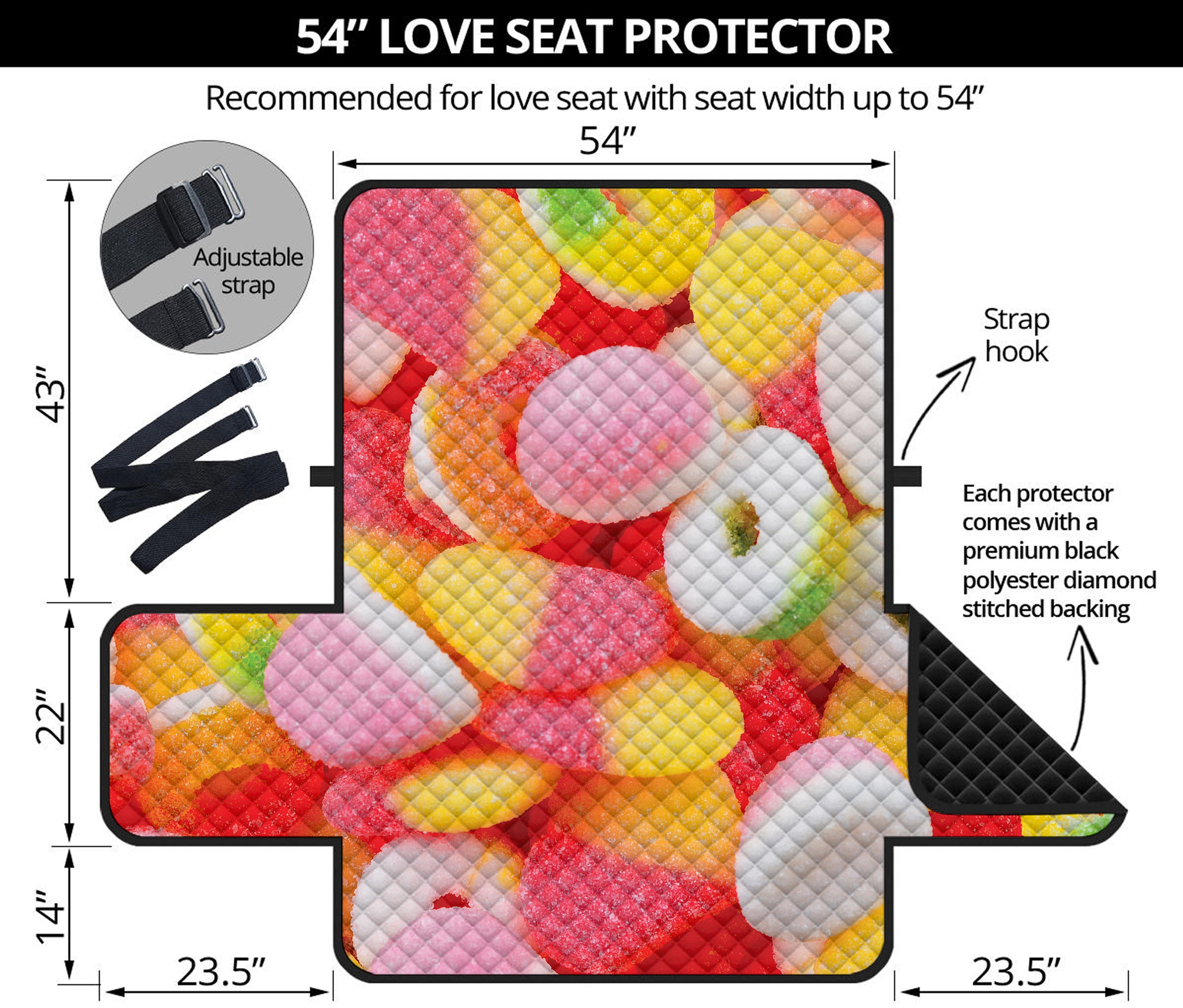 Sweet Gummy Print Loveseat Protector