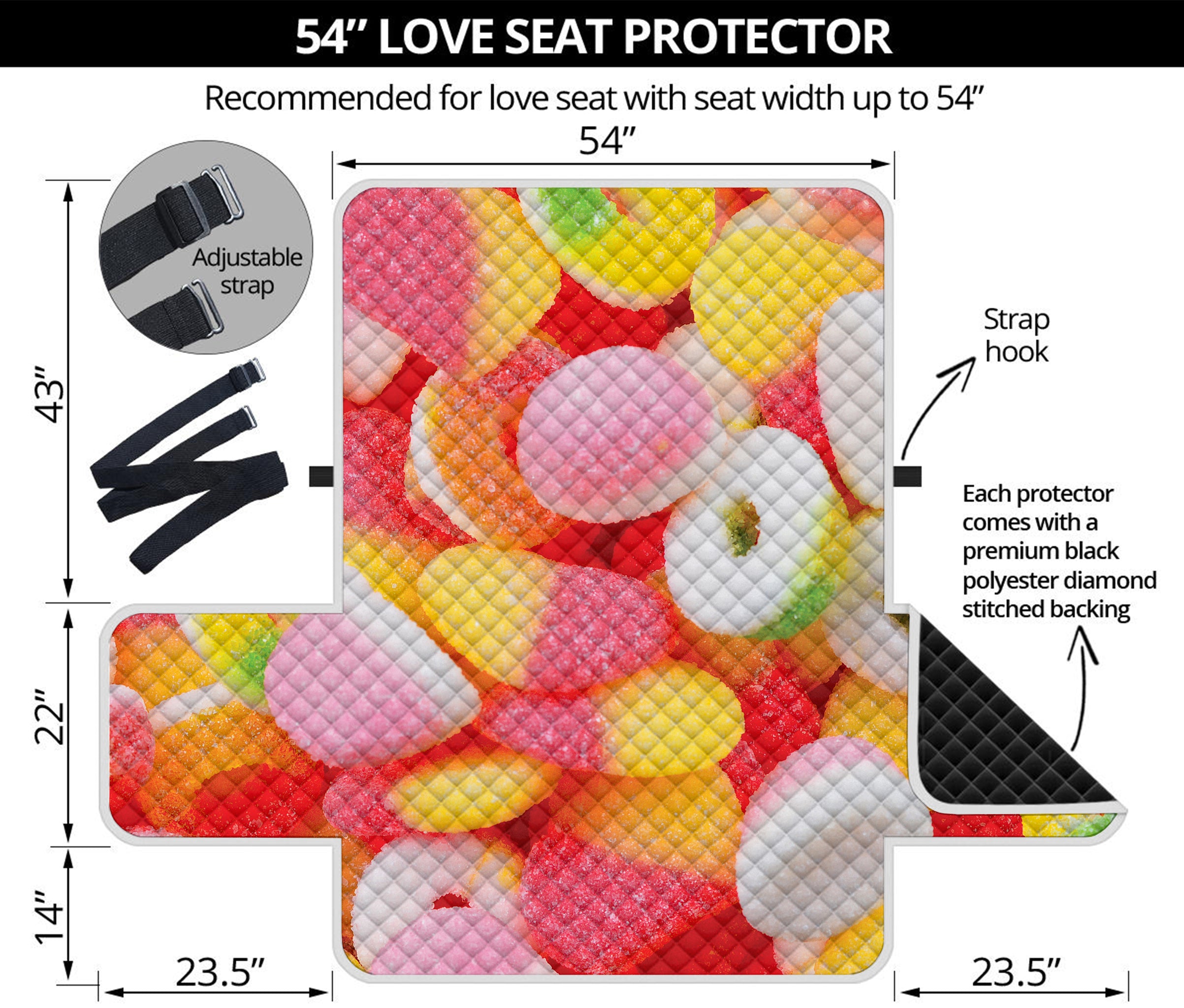 Sweet Gummy Print Loveseat Protector