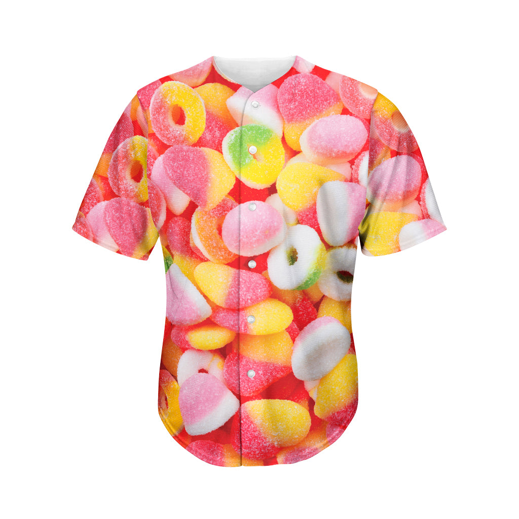 Sweet Gummy Print Men's Baseball Jersey