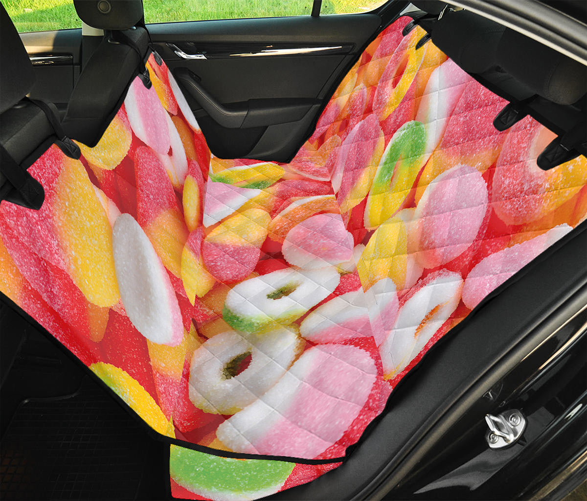 Sweet Gummy Print Pet Car Back Seat Cover