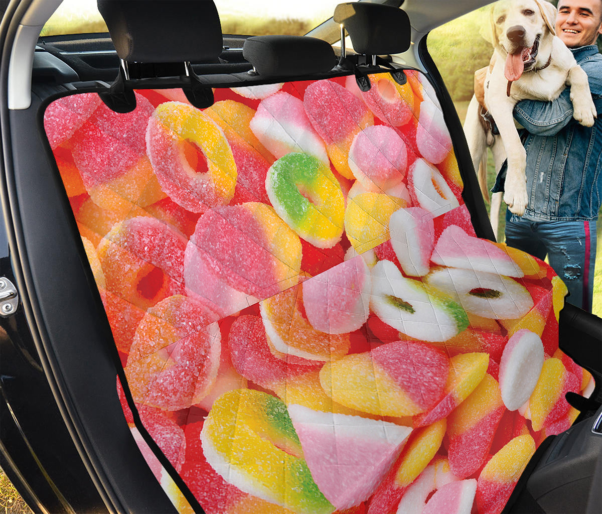 Sweet Gummy Print Pet Car Back Seat Cover