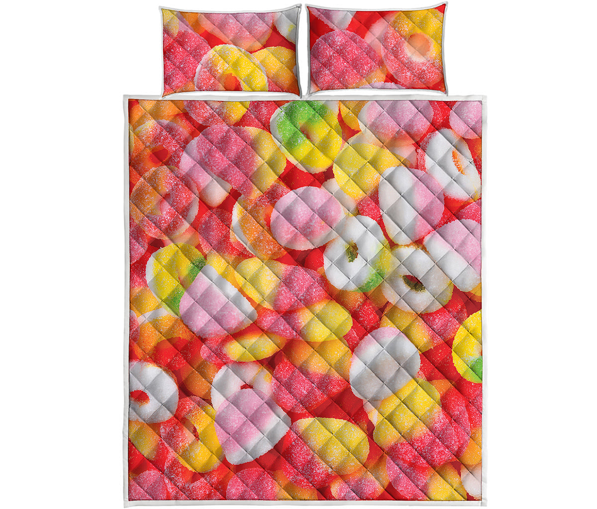 Sweet Gummy Print Quilt Bed Set