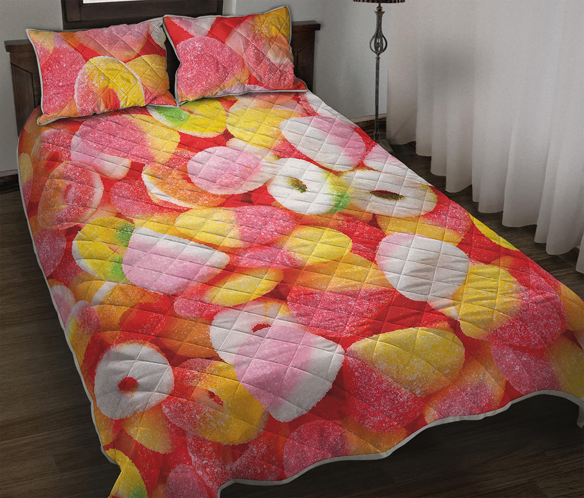 Sweet Gummy Print Quilt Bed Set