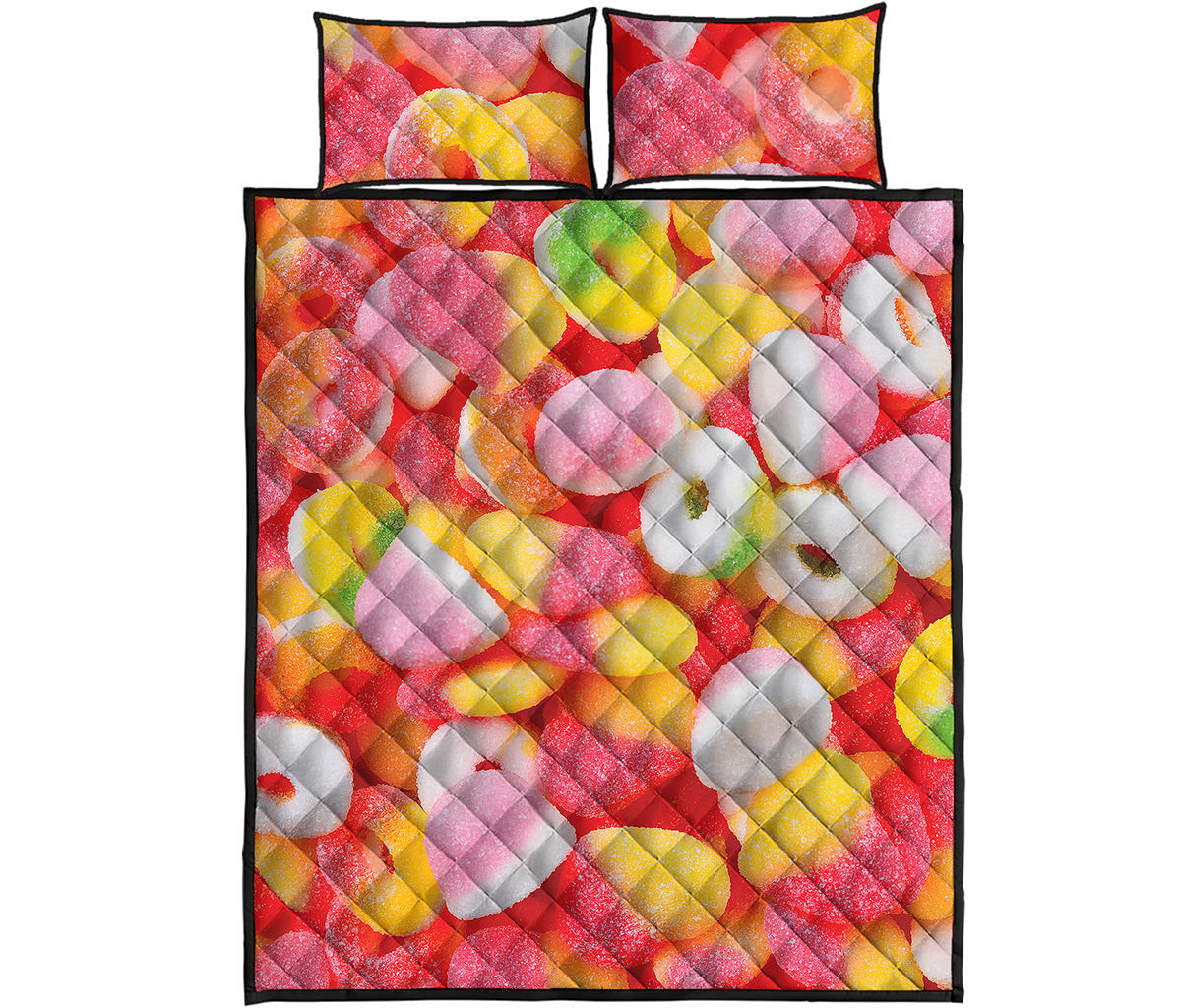 Sweet Gummy Print Quilt Bed Set