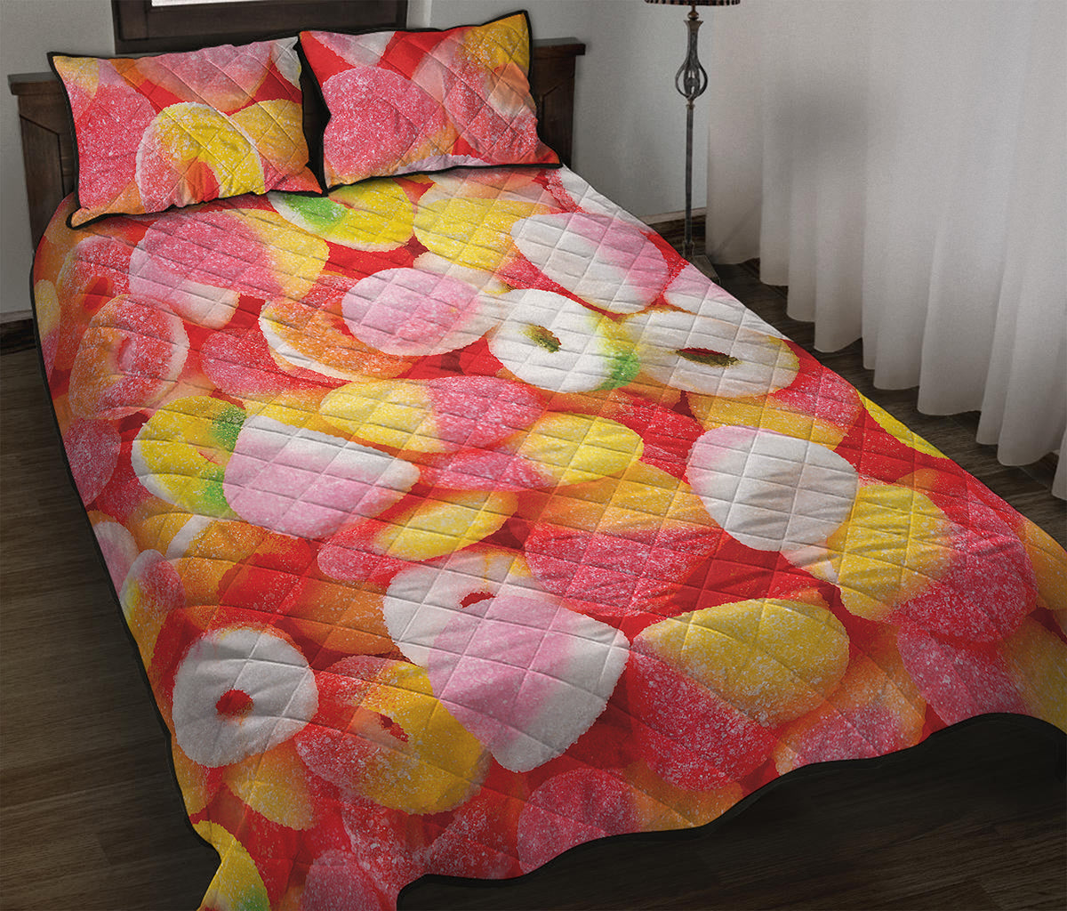 Sweet Gummy Print Quilt Bed Set
