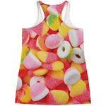 Sweet Gummy Print Women's Racerback Tank Top
