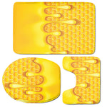 Sweet Honey Bee Hive Print 3 Piece Bath Mat Set