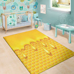 Sweet Honey Bee Hive Print Area Rug