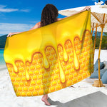 Sweet Honey Bee Hive Print Beach Sarong Wrap