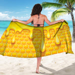 Sweet Honey Bee Hive Print Beach Sarong Wrap