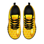 Sweet Honey Bee Hive Print Black Sneakers