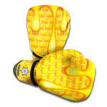 Sweet Honey Bee Hive Print Boxing Gloves