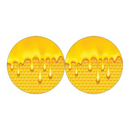 Sweet Honey Bee Hive Print Car Coasters