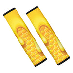 Sweet Honey Bee Hive Print Car Seat Belt Covers