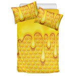 Sweet Honey Bee Hive Print Duvet Cover Bedding Set