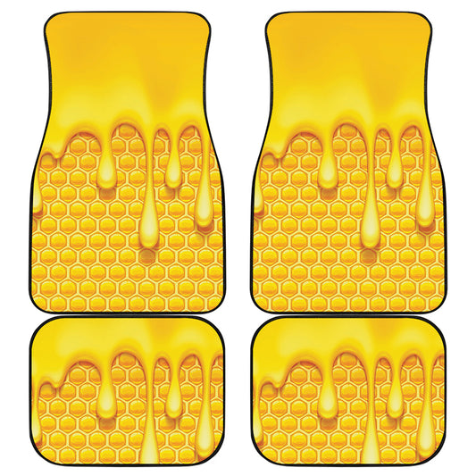 Sweet Honey Bee Hive Print Front and Back Car Floor Mats
