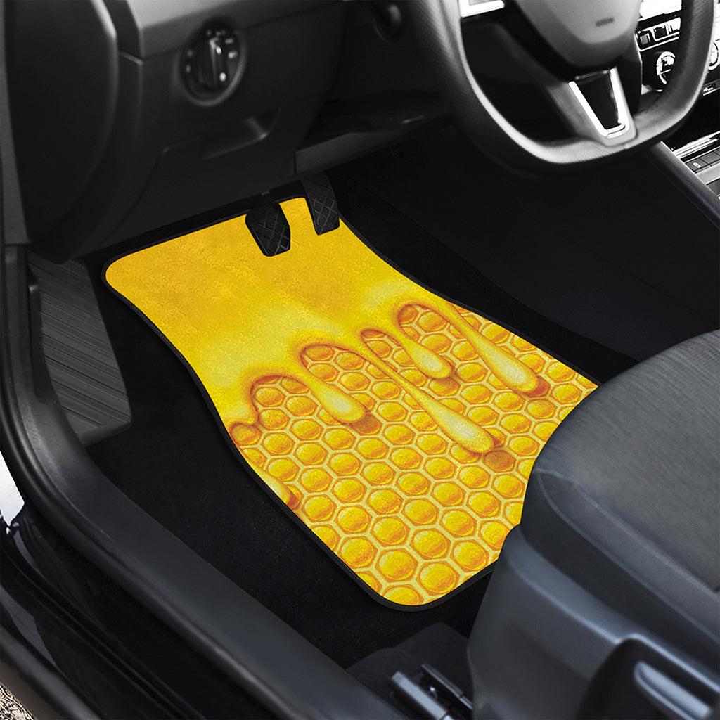 Sweet Honey Bee Hive Print Front and Back Car Floor Mats