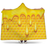 Sweet Honey Bee Hive Print Hooded Blanket
