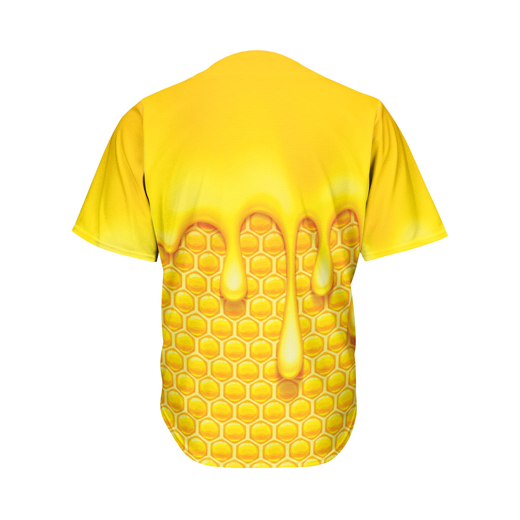 Sweet Honey Bee Hive Print Men's Baseball Jersey