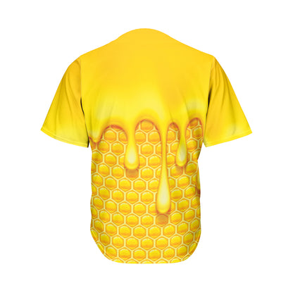 Sweet Honey Bee Hive Print Men's Baseball Jersey
