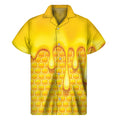 Sweet Honey Bee Hive Print Men's Short Sleeve Shirt