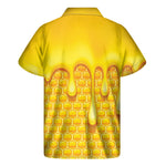 Sweet Honey Bee Hive Print Men's Short Sleeve Shirt