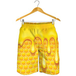 Sweet Honey Bee Hive Print Men's Shorts