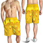 Sweet Honey Bee Hive Print Men's Shorts