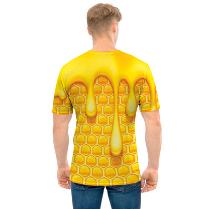 Sweet Honey Bee Hive Print Men's T-Shirt