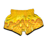 Sweet Honey Bee Hive Print Muay Thai Boxing Shorts