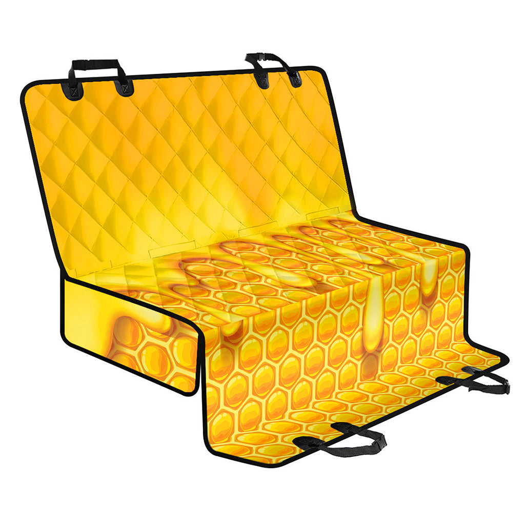 Sweet Honey Bee Hive Print Pet Car Back Seat Cover