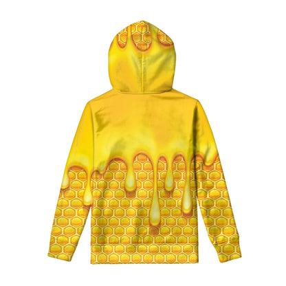 Sweet Honey Bee Hive Print Pullover Hoodie