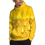 Sweet Honey Bee Hive Print Pullover Hoodie