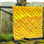 Sweet Honey Bee Hive Print Quilt