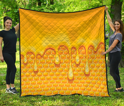 Sweet Honey Bee Hive Print Quilt
