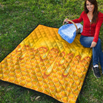 Sweet Honey Bee Hive Print Quilt