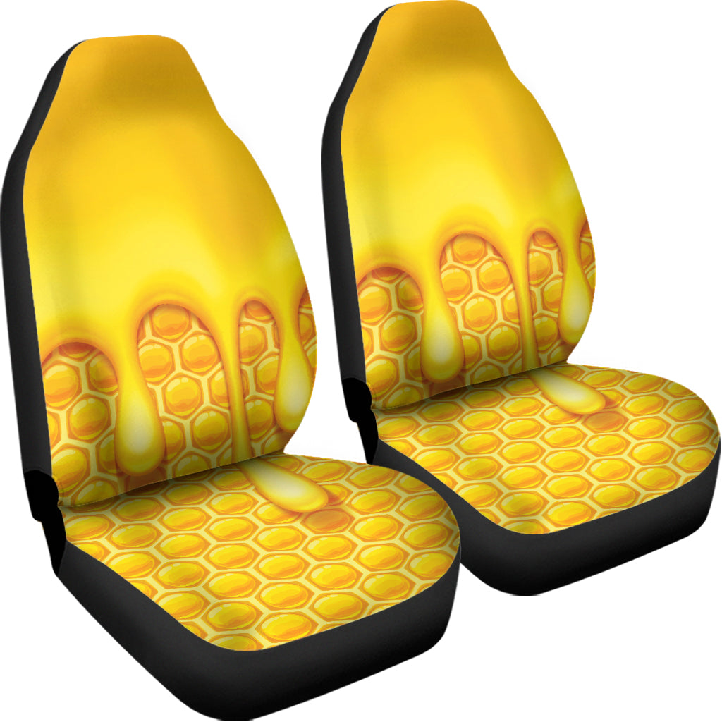Sweet Honey Bee Hive Print Universal Fit Car Seat Covers