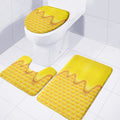 Sweet Honey Honeycomb Print 3 Piece Bath Mat Set