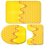 Sweet Honey Honeycomb Print 3 Piece Bath Mat Set