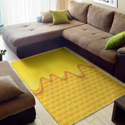 Sweet Honey Honeycomb Print Area Rug