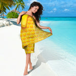 Sweet Honey Honeycomb Print Beach Sarong Wrap