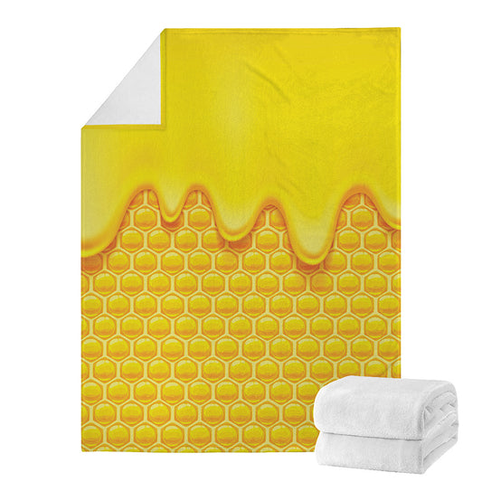 Sweet Honey Honeycomb Print Blanket