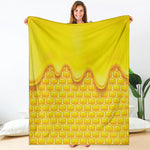 Sweet Honey Honeycomb Print Blanket