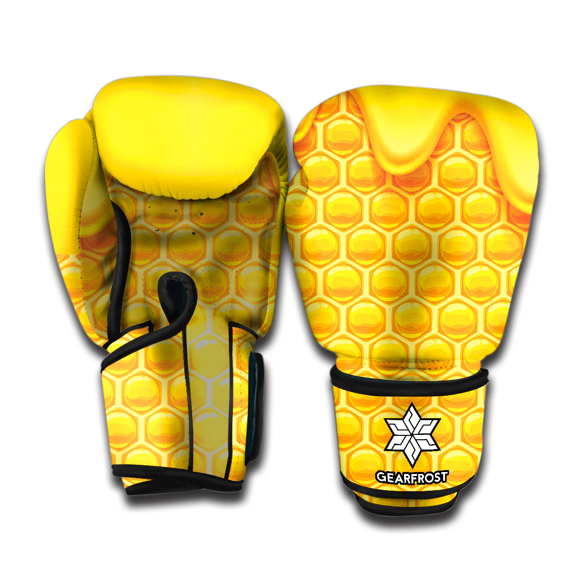 Sweet Honey Honeycomb Print Boxing Gloves