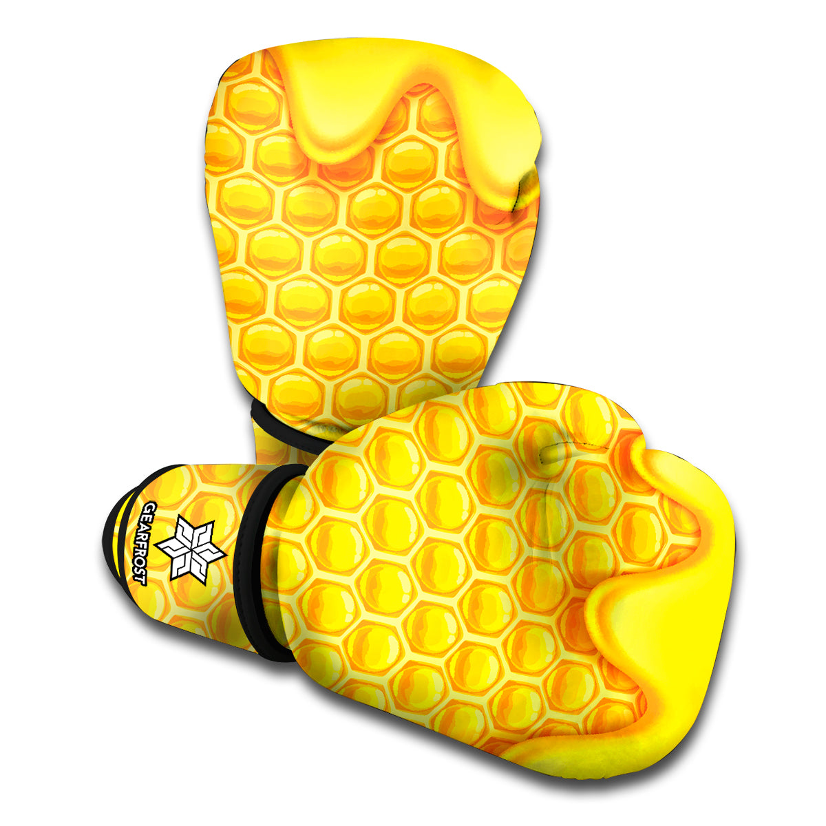 Sweet Honey Honeycomb Print Boxing Gloves