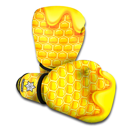 Sweet Honey Honeycomb Print Boxing Gloves