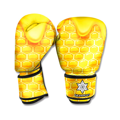 Sweet Honey Honeycomb Print Boxing Gloves