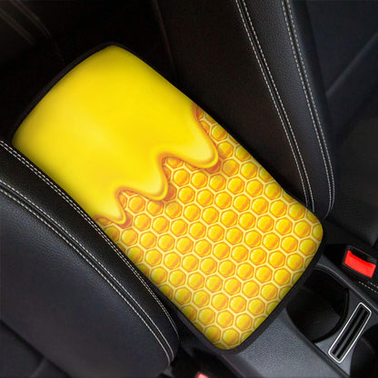 Sweet Honey Honeycomb Print Car Center Console Cover