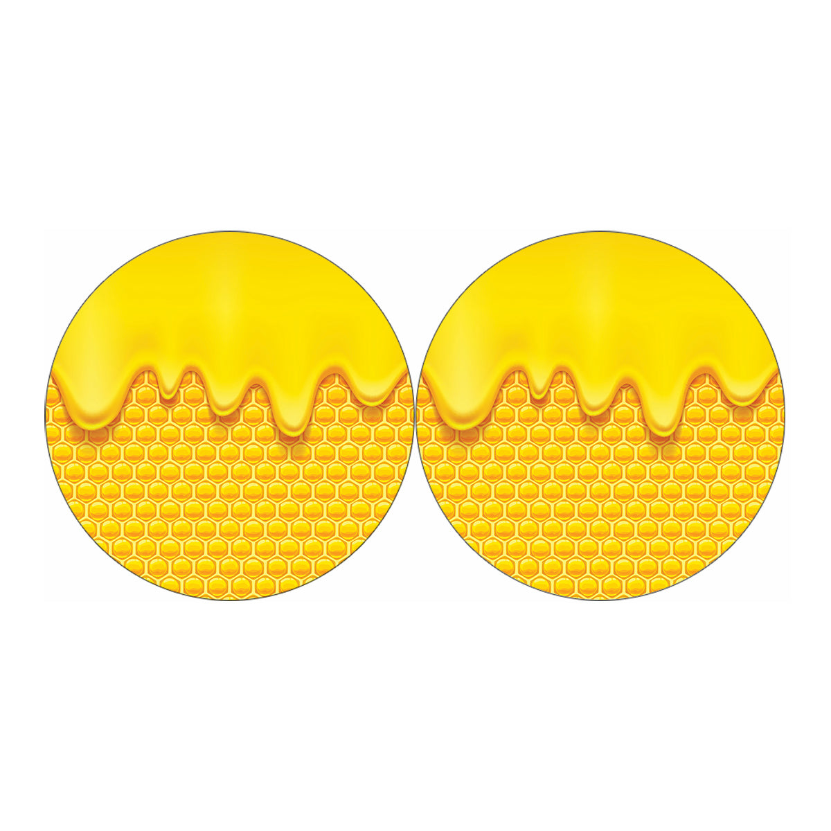 Sweet Honey Honeycomb Print Car Coasters